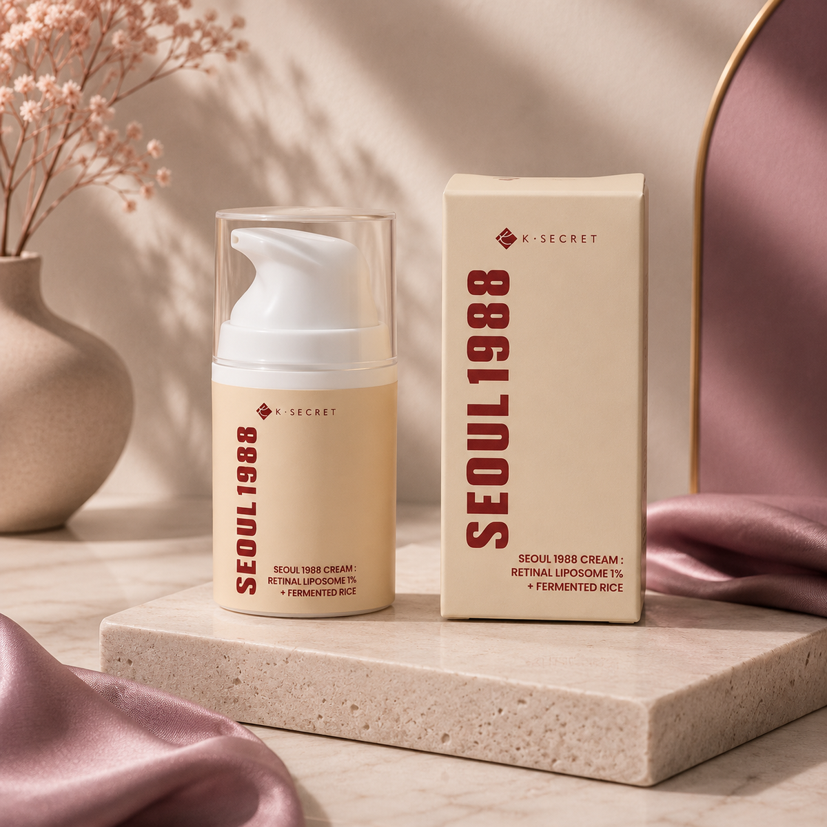 K-Secret Seoul 1988 Cream: Retinal Liposome 1% + Fermented Rice (50 ml)